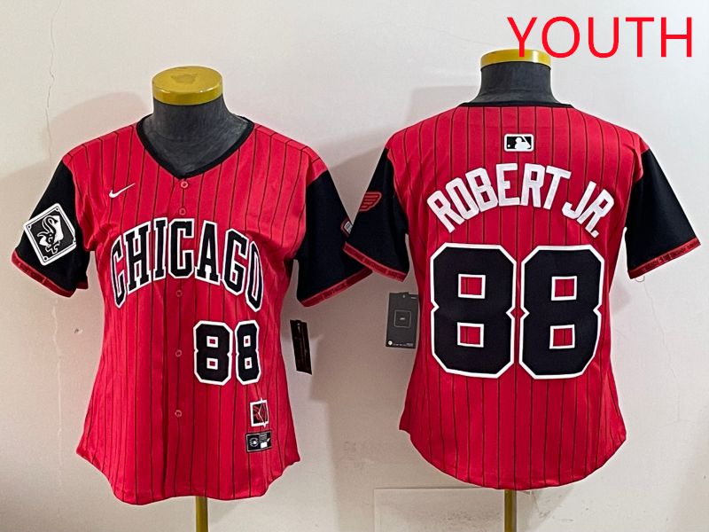 Youth 2025 Chicago White Sox #88 Robert jr Red Joint Name Nike MLB Jersey style 6->youth mlb jersey->Youth Jersey